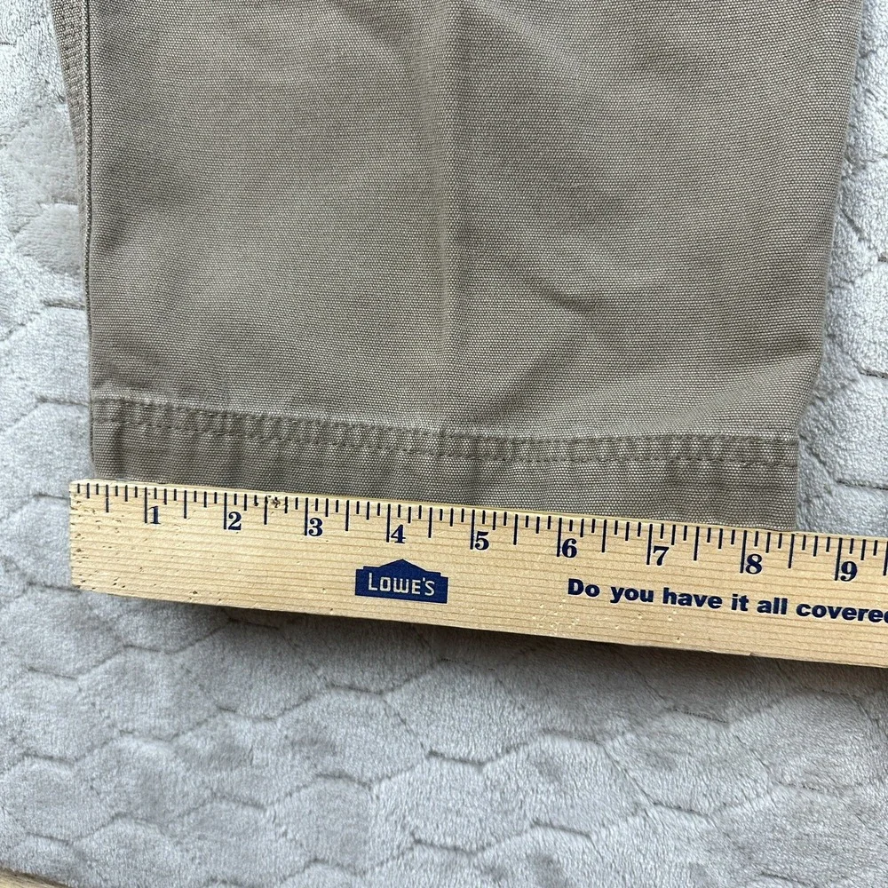 Eddie Bauer Mens Brown 34x28 Cargo Pants Pocket Button Zip Closure Straight Cut